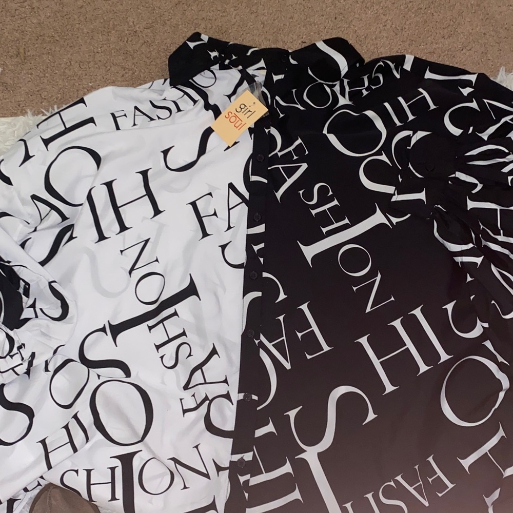 Black and White Graphic oversized Print Shirt